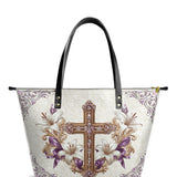 Catholight Faith & Florals Leather Tote Bags