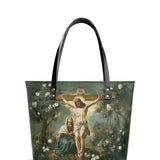 Catholight The Cross of Redemption Leather Tote Bag