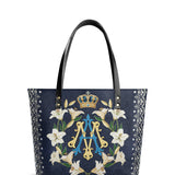 Catholight Crown Of Grace Leather Tote Bags