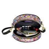 Catholight Floral Resurrection Leather Circle Crossbody Bag