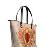 Catholight Sacred Heart of Grace Leather Tote Bags